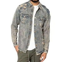 Blouson bomber en denim bleu vintage classique pour homme, fermeture éclair sur le devant, coupe-vent décontracté, automne, 100% coton