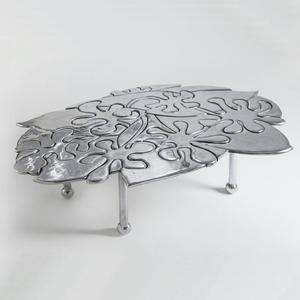 Mesa Auxiliar Moderna de Metal Plateado con Patas Metálicas Redondas para Sala de Estar, Estilo Moderno - Product Image 5