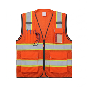Gilet de travail haute visibilité réfléchissant, robuste, certifié CE, avec logo personnalisé, pour les travaux de construction et routiers - Product Image 4
