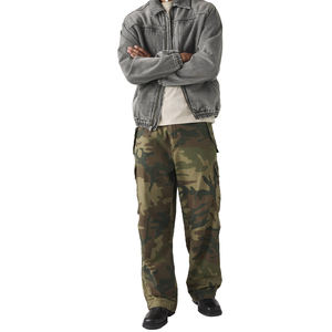 Pantalon cargo ample pour homme en sergé de coton premium, coupe décontractée, taille ajustable, multi-poches, fabrication sur mesure - Product Image 6