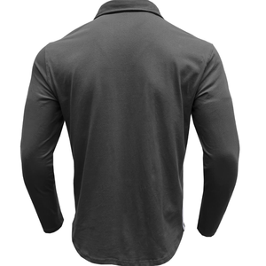 Polo de manga larga para hombre, cuello solapa, estampado de letras, moda otoño-invierno, venta al por mayor - Product Image 4