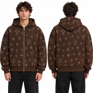 Catalogue de fournisseur de sweats à capuche en strass à épaules tombantes, vêtements décontractés, options de tailles, bas assortis, marchandises saisonnières en gros - Product Image 2