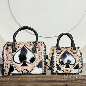 Bolsos de lona medianos de cuero de vaca con pelo, hechos a mano, estilo vaquero, para gimnasio, deportes, viajes, bandolera, superventas para mujer 2026 - Product Image 1