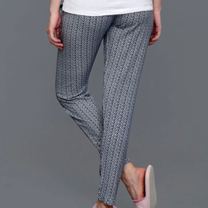 Pantalon de voyage décontracté pour femme, écologique, séchage rapide, respirant, taille haute, avec cordon de serrage, coupe ajustée, motif géométrique - Product Image 5