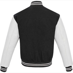 <b>Men</b> Embroidery Varsity <b>Jacket</b> Street Wear Logo <b>Baseball</b> <b>Jacket</b> Letterman Black Varsity <b>Jacket</b> with White Leather Sleeves 2026 - Product Image 3
