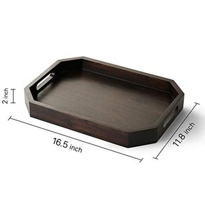Rectangular Wooden Serving Tray Handmade Modern Tabletop Decorative Platter <b>Wood</b> Craft Home Decoration - Product Image 2