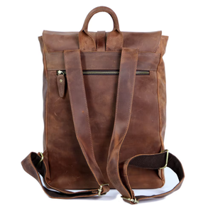 Authentic Vintage Leather <b>Backpack</b> <b>Waterproof</b> Anti-Theft Laptop Rucksack Genuine Leather Shell LBP-0425 - Product Image 6