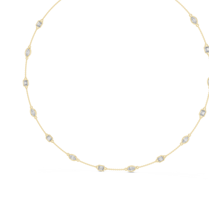 Yellow Gold Diamond Necklace Marquise and <b>Emerald</b> Cut <b>Pendant</b> Chain Jewelry for Wedding and Gift - Product Image 2