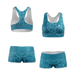 Custom Logo 2 Piece Fitness Set Racer Back Sports <b>Bra</b> and Shorts Premium Comfort Athletic Wear Solution - Product Image 3