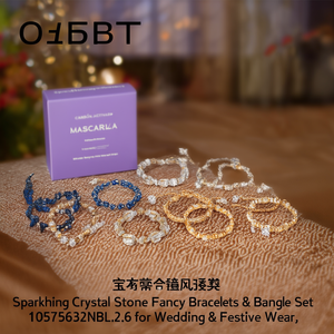 Sparkling Crystal Stone Fancy Bracelets & <b>Bangles</b> <b>Set</b> 10575632NBL_2.6 for Wedding & Festive Wear - Product Image 3