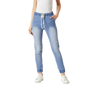 En gros, Pantalons en jean de haute qualité pour femme, taille mi-haute, style salopette, longueur intégrale, décontractés, respirants, à lacets - Product Image 3