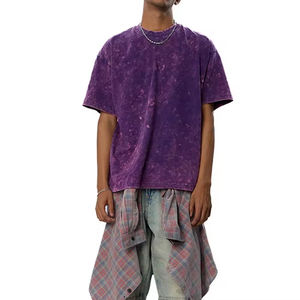 T-shirts pour hommes de qualité supérieure 2026, personnalisés, style unique, effet délavé à l'acide, avec logos, T-shirts oversize délavés à l'acide - Product Image 6