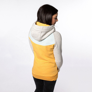 Sweat à capuche personnalisé pour femme, color block, en polaire décontracté, patchwork, manches longues, vente en gros, vêtements d'extérieur d'hiver pour femmes - Product Image 3