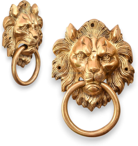 ที่จับประตูตู้ทองเหลืองสีทองแบบดึงห่วงหัวสิงโตหรูหราเฟอร์นิเจอร์เฟอร์นิเจอร์ - Product Image 5