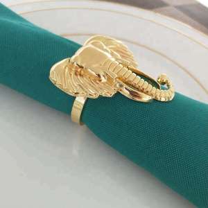 Anneaux de serviette en or et argent pour la décoration de table, accessoires de table élégants pour les hôtels - Product Image 5