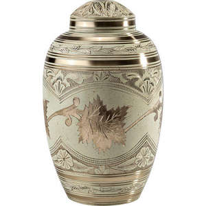 Urna Conmemorativa de Latón Antiguo Negro con Grabado Floral Completo, Estilo Americano/Europeo, para Cenizas de Adultos, para Almacenamiento de Cenizas - Product Image 5