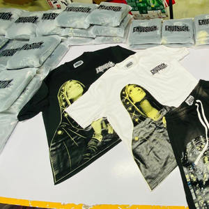 T-shirts pour hommes en coton 100% tricoté 220g, style décontracté, col rond, manches courtes, impression sérigraphique personnalisée - Product Image 5