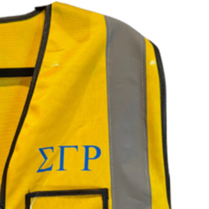 เสื้อกั๊กนิรภัย SGRHO แบบกำหนดเอง สำหรับชมรม Sigma Gamma Rho ของประเทศกรีซ เสื้อกั๊กสะท้อนแสงมองเห็นได้ชัด น้ำหนักเบา สั่งทำโลโก้ได้ ขายส่ง - Product Image 2