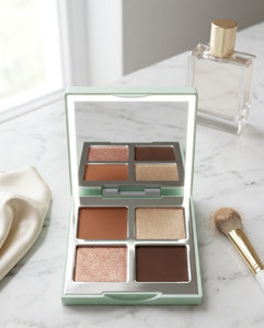 Luminous Metallic Shimmer Satin Dry Eye Palette with Chemical Ingredients LED Light Waterproof & Long Lasting Four Colors <b>Powder</b> - Product Image 3
