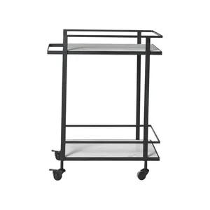 Chariot de bar en métal fait main de luxe, chariot de service roulant design pour la maison, l'hôtel, le restaurant, les fêtes et les mariages, vente en gros - Product Image 4