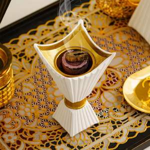 Quemador de Incienso Árabe de Lujo, Mabkhara, Quemador de Oud, Porta Incienso Decorativo Islámico, Fragancia para el Hogar, Regalo de Ramadán - Product Image 1