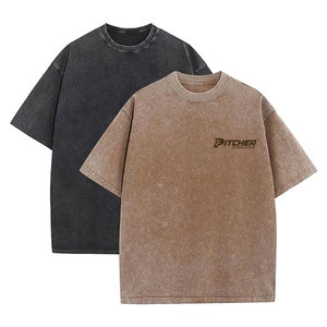 Camiseta de Hombre con Lavado Ácido, Estilo Moderno, Tela de Algodón Suave, Ropa Casual Urbana, Cómoda para Uso Diario - Product Image 1