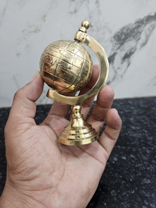 Globe décoratif en laiton fait main, finition dorée, style vintage, carte du monde, ornement de table, décoration de bureau, salle d'étude - Product Image 6