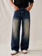 Jeans Cargo de Mezclilla para Hombre, Corte Holgado, Pierna Ancha, Ecológicos, Cintura Media, Desgastados, de Algodón, Primavera/Verano - Product Image 1