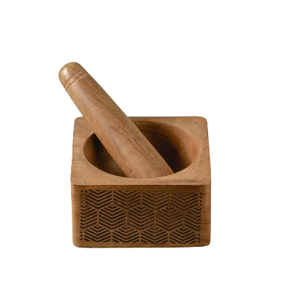 Mortero y Pilón de Diseño Clásico, Duradero, de Madera Sólida, para Preparar Pesto y Mezclar Especias con Autenticidad - Product Image 5