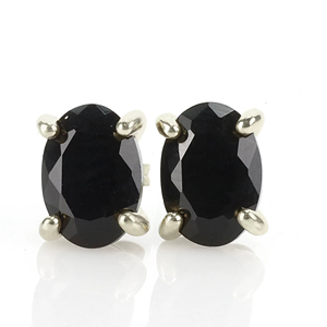 ต่างหูเงินแท้ 925 ประดับพลอยแบล็คออนิกซ์รูปไข่ ดีไซน์สวยหรู ทำด้วยมือ งานฝีมือประณีต เหมาะสำหรับผู้หญิง - Product Image 1