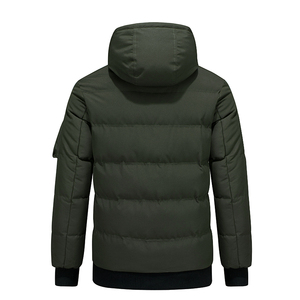 Custom Luxury <b>Canvas</b> Winter Detachable Sleeve Hooded Puffer <b>Jacket</b> for Men with Front Logo - Product Image 2