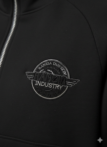 Sudadera con capucha pesada con cremallera para hombre RANZIA OEM ODM, diseño personalizado, lavado ácido, efecto desgastado, pedrería, DTG, estilo vintage - Product Image 3