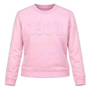 Sweat-shirt à col rond gaufré 1938 pour femme, en molleton de coton, à manches longues, style décontracté streetwear, vente en gros OEM - Product Image 1