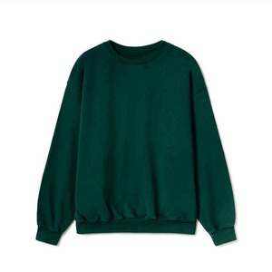 Sweat-shirt à capuche unisexe surdimensionné, vert uni, tricoté, décontracté, pour l'hiver, coupe classique, avec lettres en strass - Product Image 1