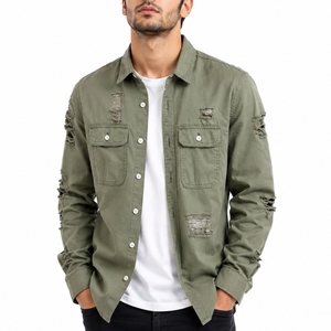 Chemise en jean pour homme à manches longues, design durable, coupe décontractée moderne, boutons sur le devant, logo personnalisé, chemise en jean classique - Product Image 1