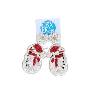 Pendientes de cuentas de vidrio hechos a mano de la mejor calidad para mujer, rojos, con baño de oro, joyería conmemorativa para niñas de la India - Product Image 5