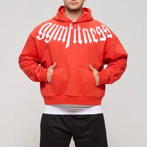 เสื้อฮู้ดดี้ผู้ชายไซส์ใหญ่ ขายส่ง ผ้าฝ้าย 100% ทรงบ็อกซี่ สไตล์ครอป สตรีทแวร์ สกรีนลายตามสั่ง ผลิตจำนวนมาก รับผลิตแบบ OEM - Product Image 3