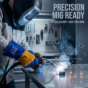 Guantes de Soldadura TIG de Cuero Vacuno de Alta Resistencia, Resistentes al Calor y al Fuego, Flexibles, Transpirables, Guantes de Seguridad Industriales para Trabajo - Product Image 6