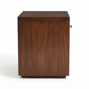 Mesa de Noche de Madera Maciza Marrón, Moderna y Minimalista, con 1 Cajón, para Dormitorio, Mueble de Hotel - Product Image 3