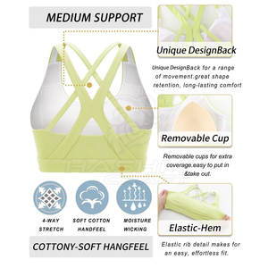 Soutien-gorge de sport léger et confortable, fabriqué avec un tissu respirant qui vous garde au sec et frais pendant l'entraînement. - Product Image 5