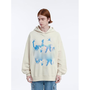 เสื้อฮู้ดดี้พิมพ์ลายสกรีนแบบหนา ปักลายแบบดิสเทรส ประดับด้วยคริสตัล ตัดเย็บทรงครอป ผ้าคอตตอนผสม สำหรับผู้ชาย - Product Image 6