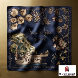 Pañuelo Cuadrado Moderno con Estampado Personalizado, Estilo Seda, Chal de Moda, Envoltura para la Cabeza, Marca Privada, Fabricante Textil OEM ODM - Product Image 2