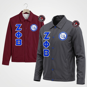 Zeta Phi Beta Sorority เสื้อโค้ชผู้หญิง,เสื้อแจ็คเก็ตปักลายสายไนลอนโพลีเอสเตอร์ ZPB Soror - Product Image 2