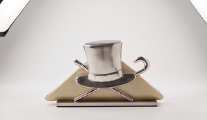 Porte-serviettes en métal design canne et chapeau haut de forme pour homme, finition texturée, pour cuisine et salle à manger, commande en gros - Product Image 2