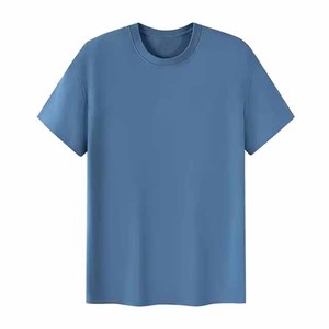 Camisetas de algodón de manga corta para hombre y mujer, cuello redondo, color liso, estilo sencillo, para verano, al por mayor - Product Image 1