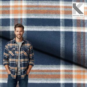 Yarn Dyed Cotton <b>Flannel</b> Fabric 2/2 Twill 310GSM Heavyweight Woven Check OEM ODM - Product Image 2