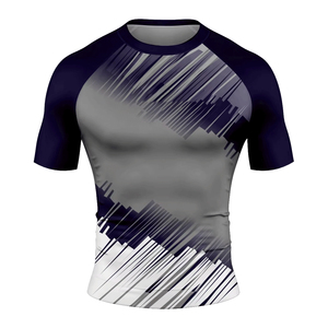Conjunto de Rashguard de Manga Corta Elástico para Hombre, MMA, BJJ, Grappling, Transpirable, de Secado Rápido, Ligero, Spandex/Poliéster - Product Image 4