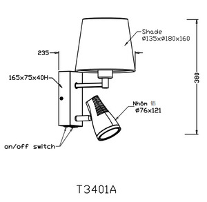 Metal+ Glass <b>LED</b> Outdoor Button Control IP20 AC 120V Lumetal Vietnam New Top 3000K (Warm White) Wall Lamp - Product Image 6