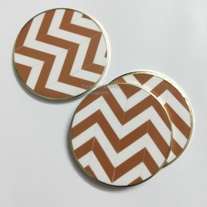Brown Orange White Modern Resin Coasters with Brass Geode <b>Epoxy</b> Great Housewarming Gifts and Easter Spring <b>Table</b> Decor - Product Image 6
