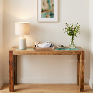 Mesa Consola Rústica de Madera de Teca para Sala de Estar, Entrada, Apartamento, Hotel, Muebles para el Hogar, Madera Reciclada de Barco, Estilo Costero, Venta al por Mayor - Product Image 3